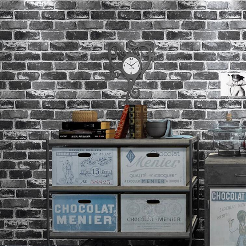Commercial Wallpaper Printing - Zelfklevende waterdichte vochtbestendige simulatiesteen Vintage rode